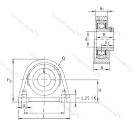 Подшипниковый узел шариковый радиальный PSHEY 12