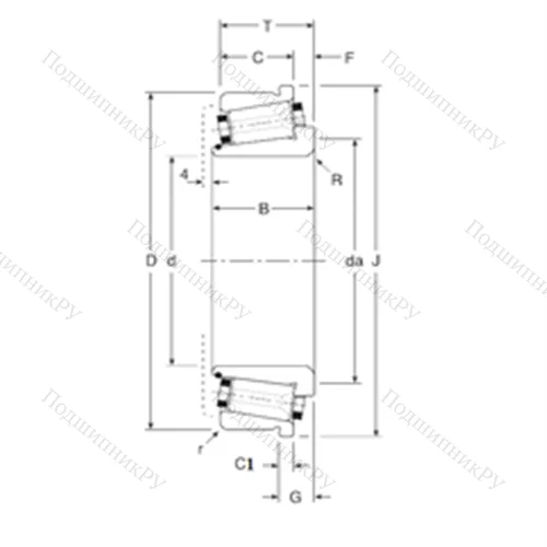 Подшипник роликовый радиально-упорный 180100/180180XC