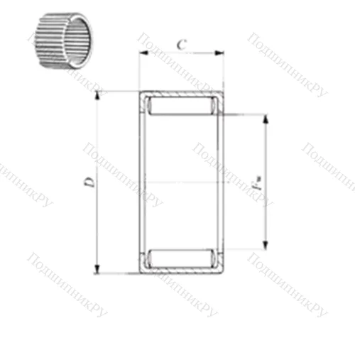 Подшипник игольчатый радиальный YB 1910