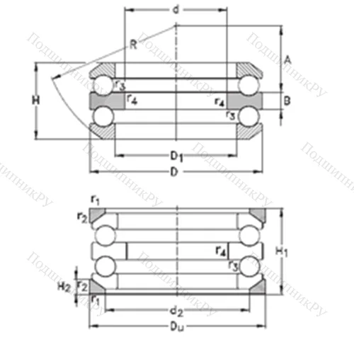 Подшипник шариковый упорный 54412-MP+U 412