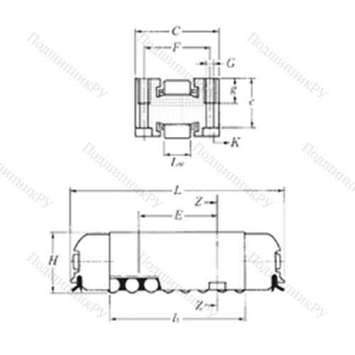 Подшипник роликовый линейный RLM 19?69
