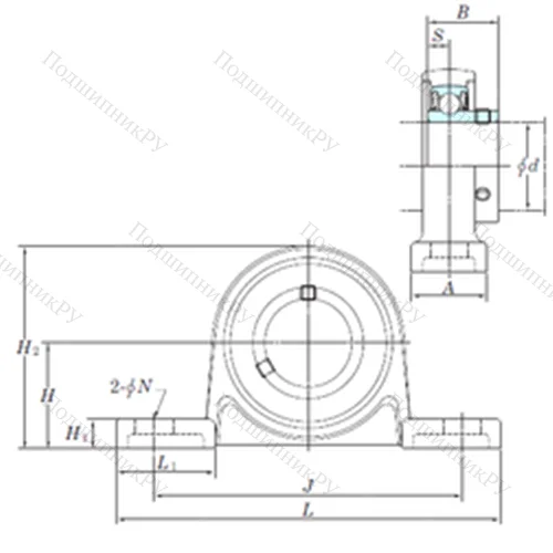 Подшипниковый узел шариковый радиальный USP 006S 6