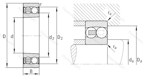 Двухрядный шариковый подшипник 1311 TVH C 3 от производителя  FAG