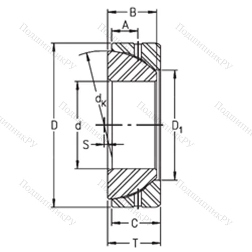 Подшипник скольжения сферический GE 65SX