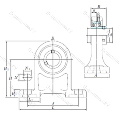 Подшипниковый узел шариковый радиальный UCPH 204-12 от производителя  KOYO