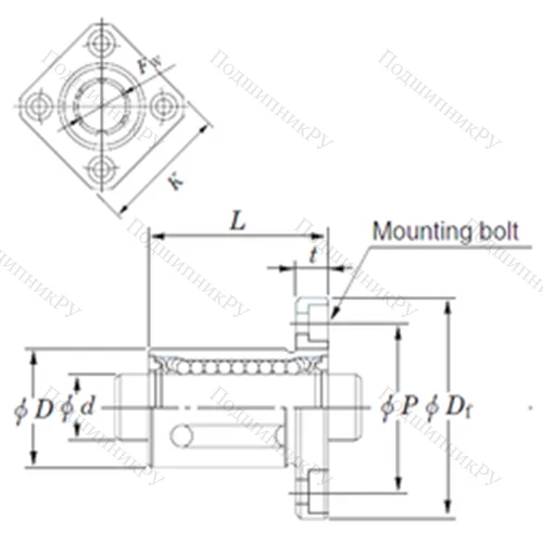 Подшипник шариковый линейный SDMK 25