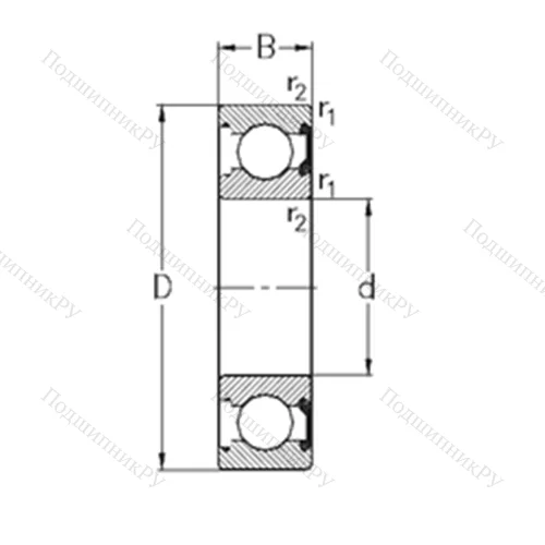 Подшипник шариковый радиальный 6018-2RSR
