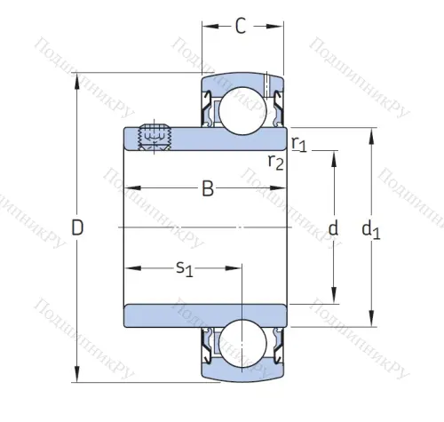 Корпусный подшипник YAT 208