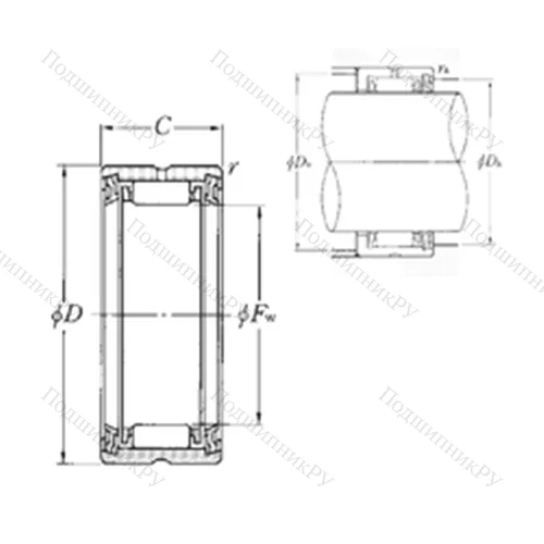 Подшипник игольчатый радиальный RNA 4904LL