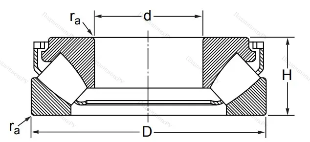 Упорный роликовый подшипник 29416 M (9039416 Л ГОСТ)