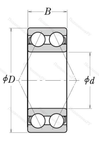 Двухрядный шариковый подшипник 3304 B 2RSRTNG C 3