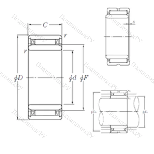 Подшипник игольчатый радиальный NK 10/12T 2+IR 7?10?12