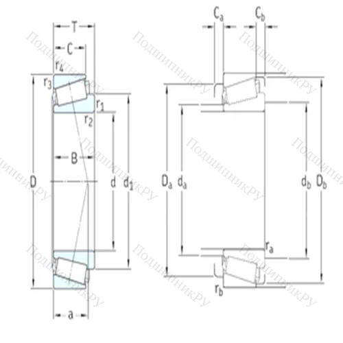 Подшипник роликовый радиально-упорный L 183449/410/HB 1 от производителя  SKF