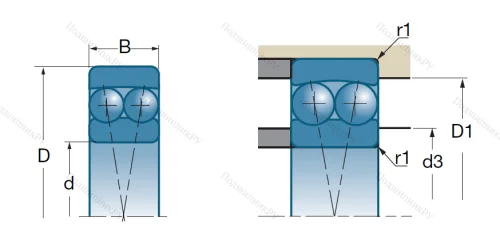 Двухрядный шариковый подшипник 2310 G 15 от производителя  SNR