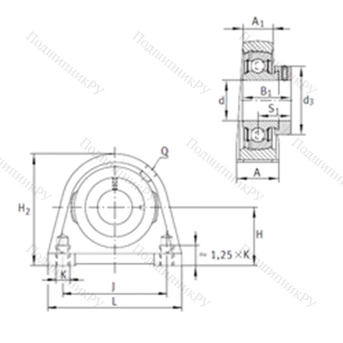 Подшипниковый узел шариковый радиальный PSHE 40-N