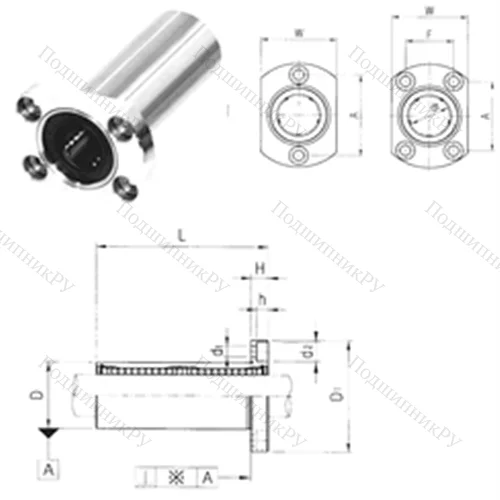 Подшипник шариковый линейный LMH 12L