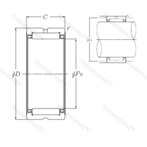 Подшипник игольчатый радиальный NK 60/25R