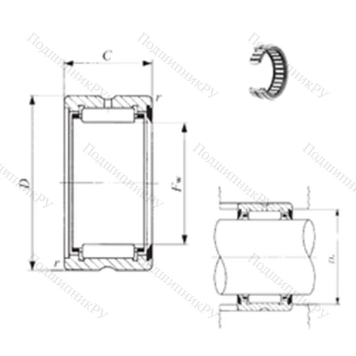 Подшипник игольчатый радиальный BR 607632 U