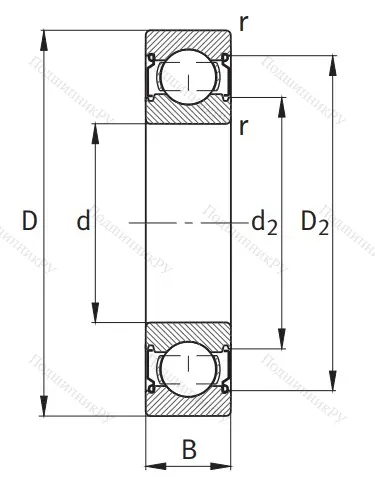 Однорядный шариковый подшипник 6009 2Z от производителя  FAG