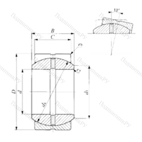 Подшипник скольжения сферический SBB 10 от производителя  IKO