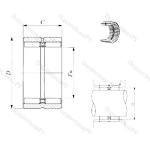Подшипник игольчатый радиальный GBR 445628