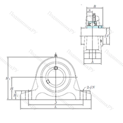 Подшипниковый узел шариковый радиальный UCIP 320-64