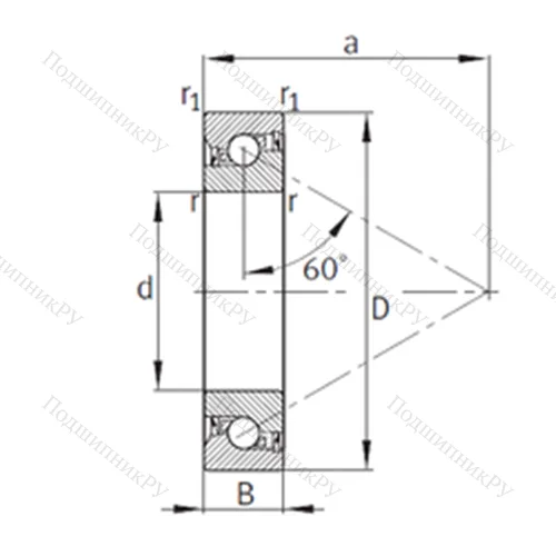 Подшипник шариковый упорно-радиальный 7602020-2RS-TVP
