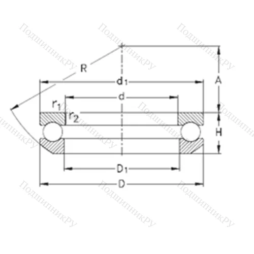 Подшипник шариковый упорный 53322-MP