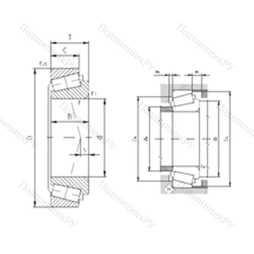 Подшипник роликовый радиально-упорный K-L 44649/K-L 44610
