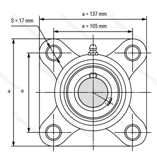 Подшипниковый узел SSUCFPL 209-W - Вал: 45 мм от производителя  LPZ