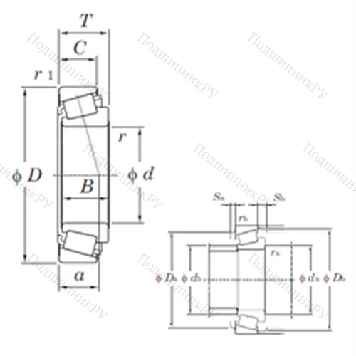 Подшипник роликовый радиально-упорный LM 11749R/LM 11710
