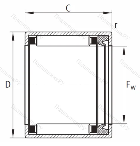 Игольчатый подшипник HK 1214 RS L 271 от производителя  INA
