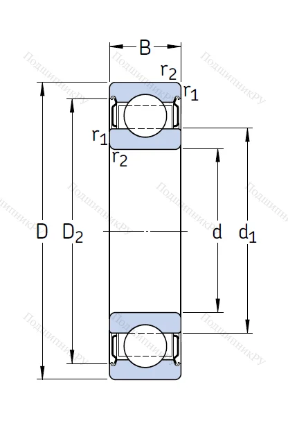 Высокотемпературный подшипник 6305 2Z/VA 208