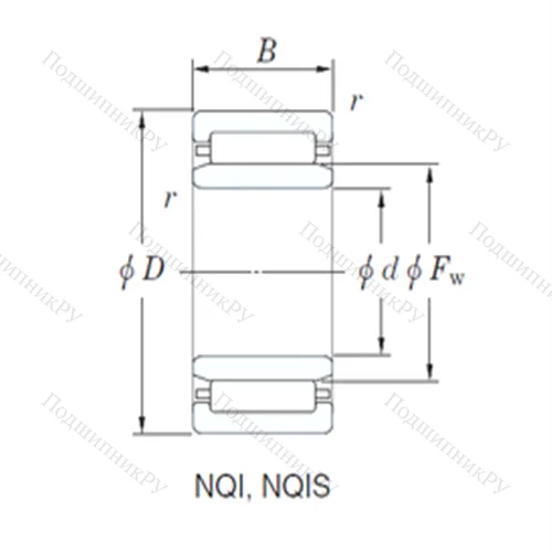 Подшипник игольчатый радиальный NQI 35/20
