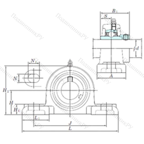 Подшипниковый узел шариковый радиальный NAPK 207-20