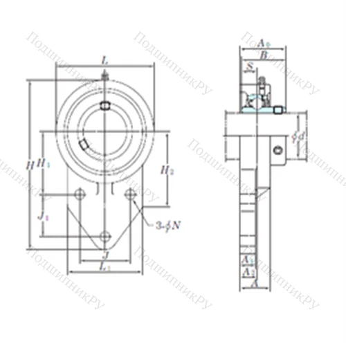 Подшипниковый узел шариковый радиальный UCFB 206-20 от производителя  KOYO
