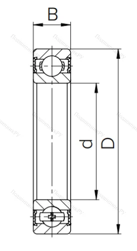 Шариковый однорядный подшипник 180306 (6306 2RS) в Симферополе