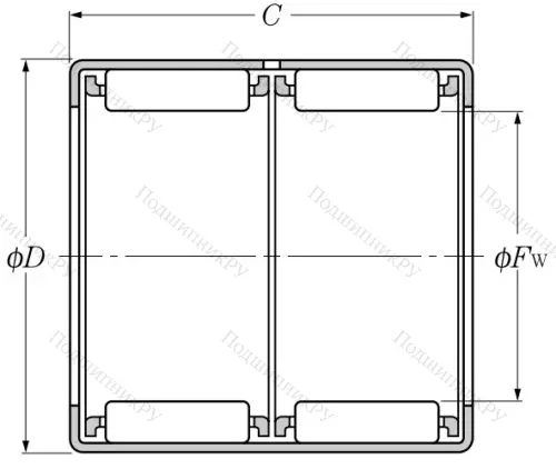 Игольчатый подшипник HK 2538 ZWD
