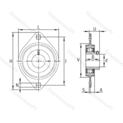 Подшипниковый узел шариковый радиальный RATY 12