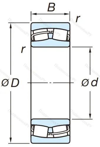 Сферический роликовый подшипник 22210 RZW 33 C 3