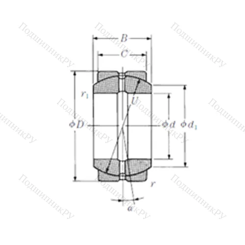 Подшипник скольжения сферический 50SF 80 от производителя  NSK