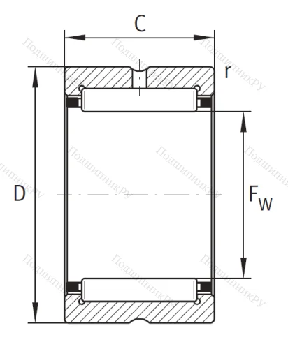 Игольчатый подшипник RNA 4908 от производителя  INA