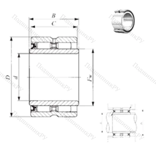Подшипник игольчатый радиальный GBRI 446828 U