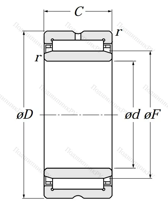 Игольчатый подшипник NA 5911
