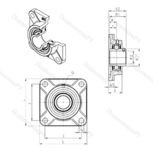 Подшипниковый узел шариковый радиальный UCF 309