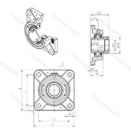 Подшипниковый узел шариковый радиальный EXFE 204