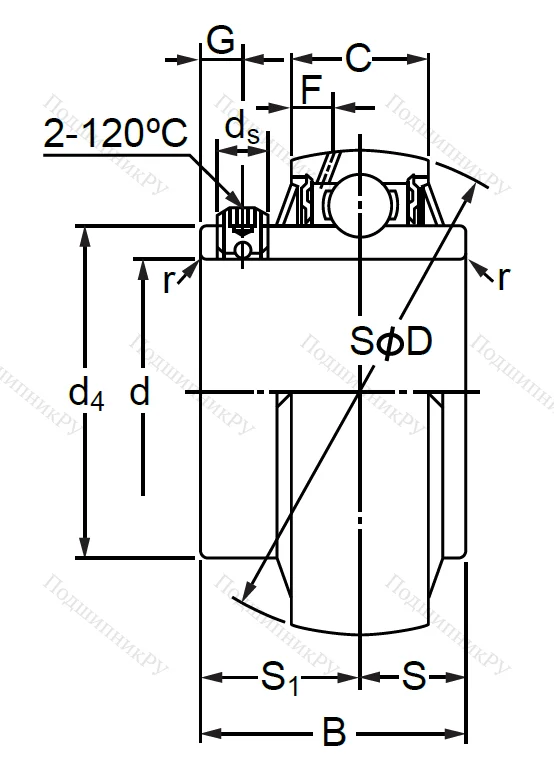 Корпусный подшипник UC 211-32