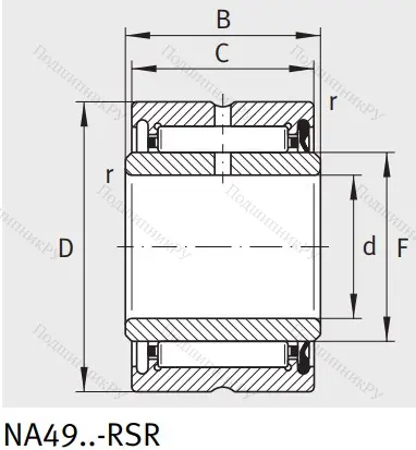 Игольчатый подшипник NA 4907 RSR XL