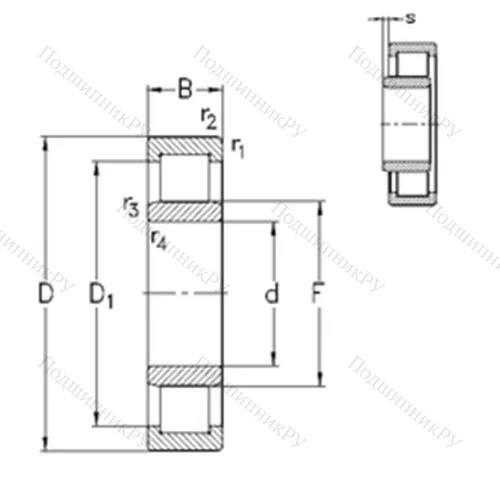 Подшипник роликовый радиальный NU 2324-E-MA 6
