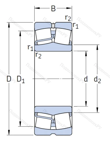 Сферический роликовый подшипник 22210 E